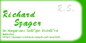 richard szager business card